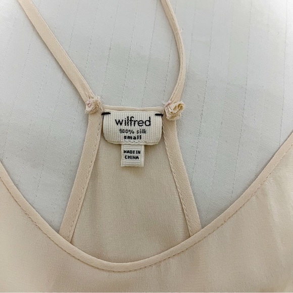 Aritzia Wilfred Silk Sleeveless Tie Waist Racerback Midi Dress Ivory Size Small - Picture 12 of 15